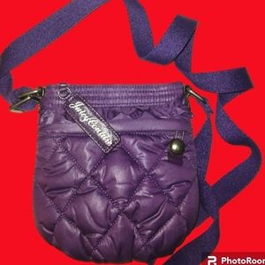 ☆New☆JUICY COUTURE☆Original Vintage Purple Quilted Ruffle Crossbody Bag☆Must See